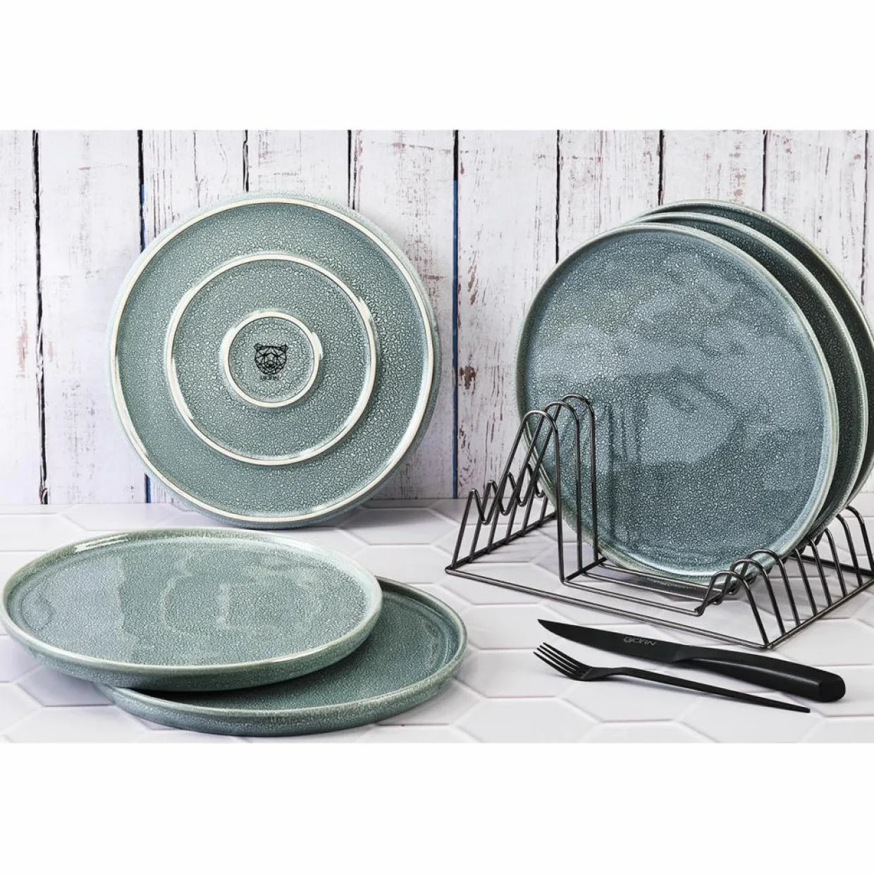 6 Assiettes Magma bleues - D.27 cm-Bjorn Sale