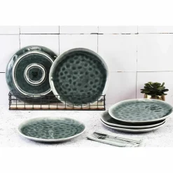 6 Assiettes Moon bleu nuit - D.28.5 cm-Bjorn