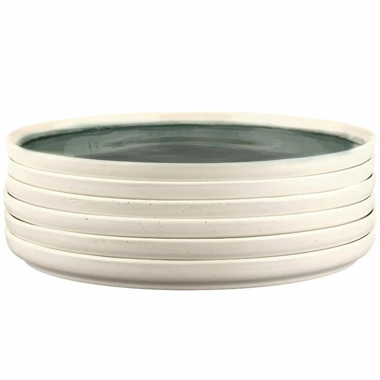 Bjorn Assiettes^6 Assiettes Oxygen gris/vert bouteille/beige - D.27 cm