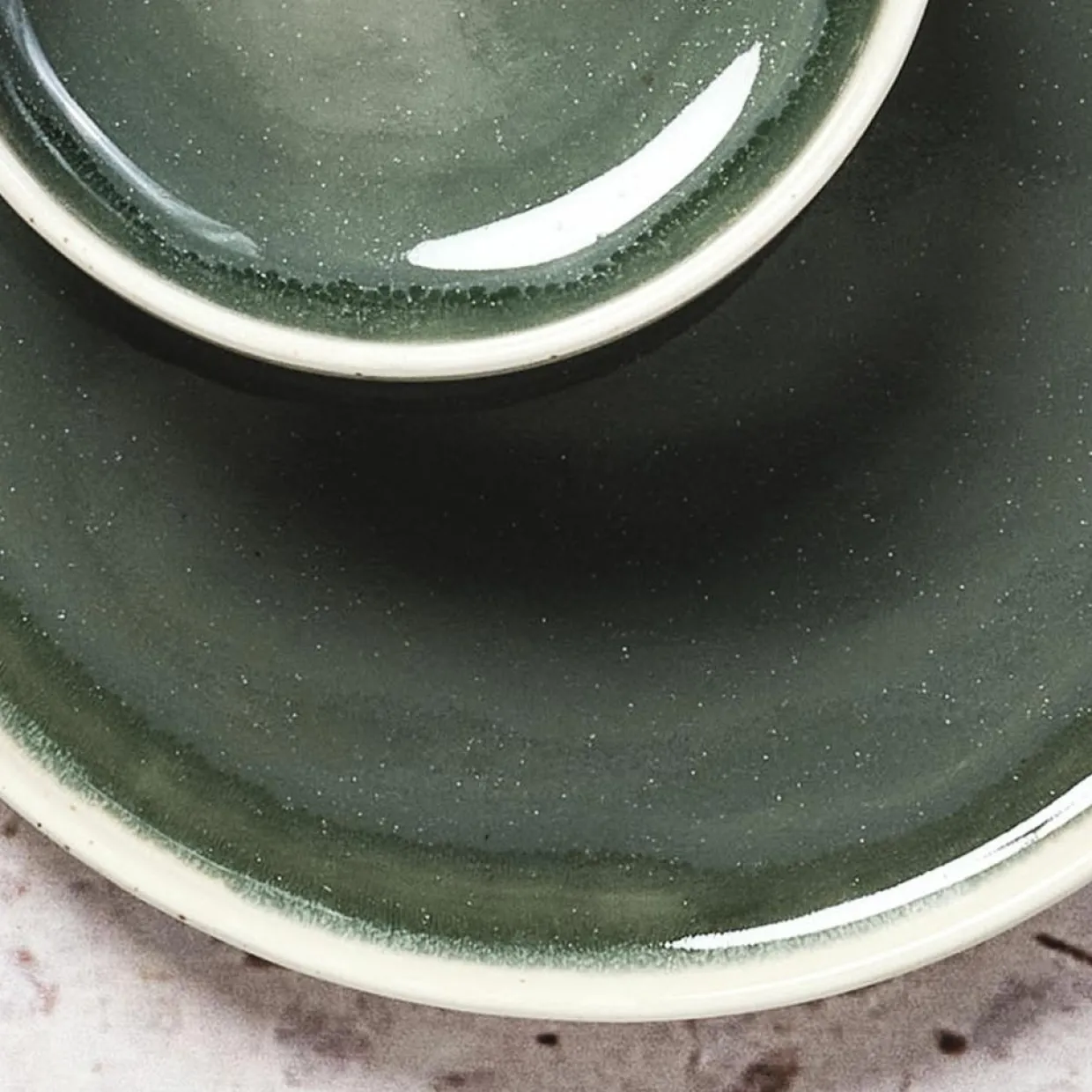 6 Assiettes Oxygen gris/vert bouteille/beige - D.21.5 cm-Bjorn Best