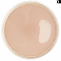 6 Assiettes Oxygen rose poudre/beige - D.27 cm-Bjorn Online