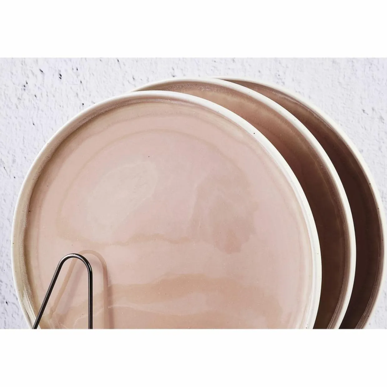 6 Assiettes Oxygen rose poudre/beige - D.27 cm-Bjorn Online