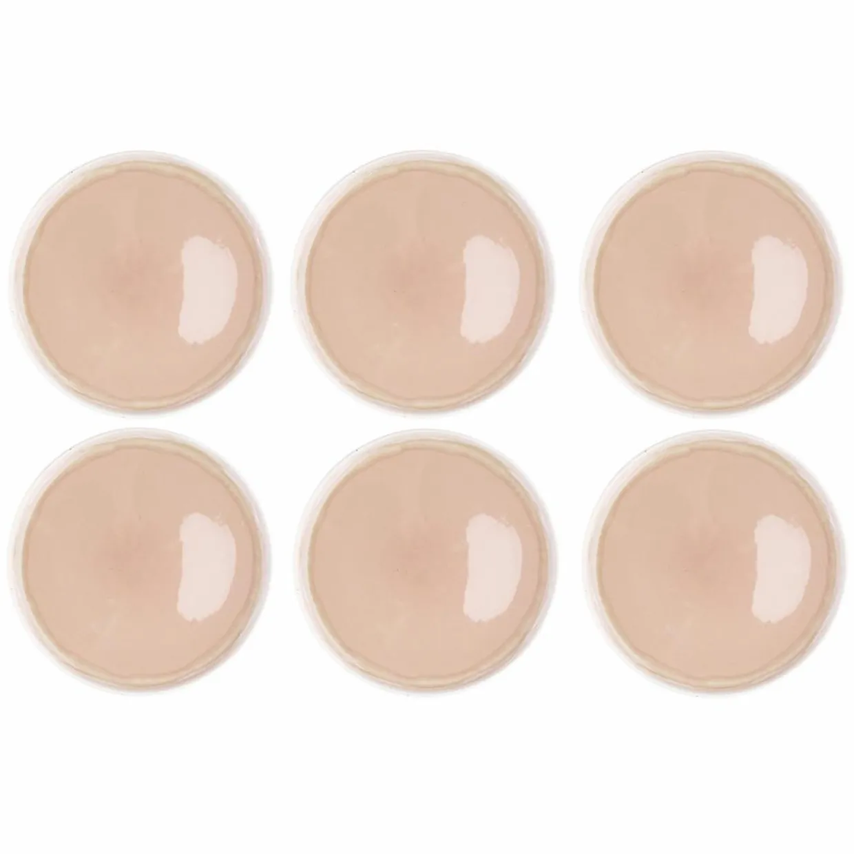 6 Assiettes Oxygen rose poudre/beige - D.27 cm-Bjorn Online
