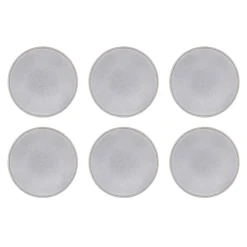 6 Assiettes plates en Grès Stone gris clair - D.27.5 cm-Bjorn Outlet