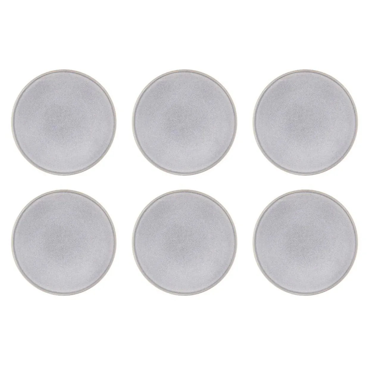 6 Assiettes plates en Grès Stone gris clair - D.27.5 cm-Bjorn Outlet
