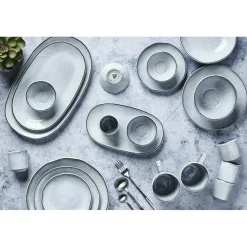 Bjorn Assiettes^6 Assiettes plates en Grès Cloud gris clair - D.27 cm