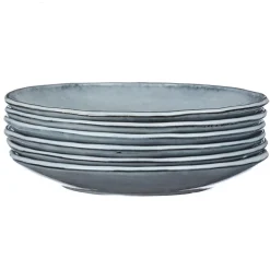 Bjorn Assiettes^6 Assiettes plates en Grès Cloud gris clair - D.27 cm