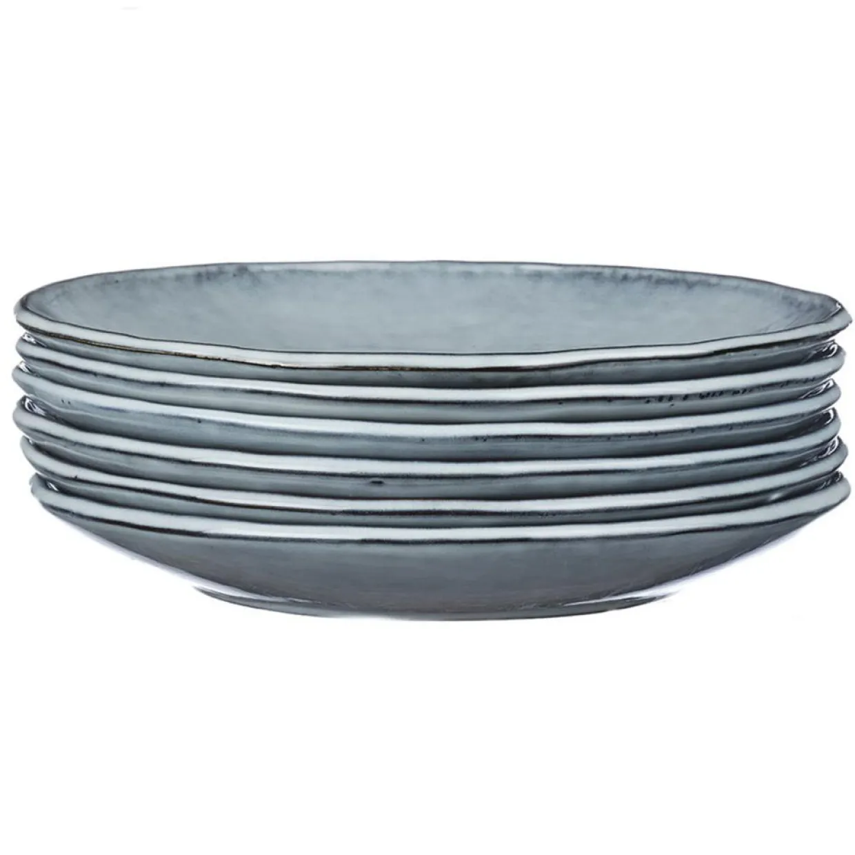 Bjorn Assiettes^6 Assiettes plates en Grès Cloud gris clair - D.27 cm