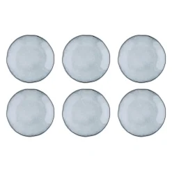 Bjorn Assiettes^6 Assiettes plates en Grès Cloud gris clair - D.27 cm