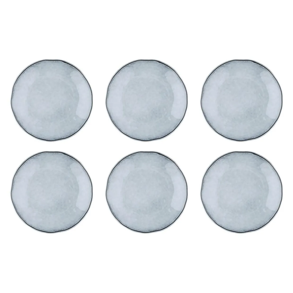 Bjorn Assiettes^6 Assiettes plates en Grès Cloud gris clair - D.27 cm