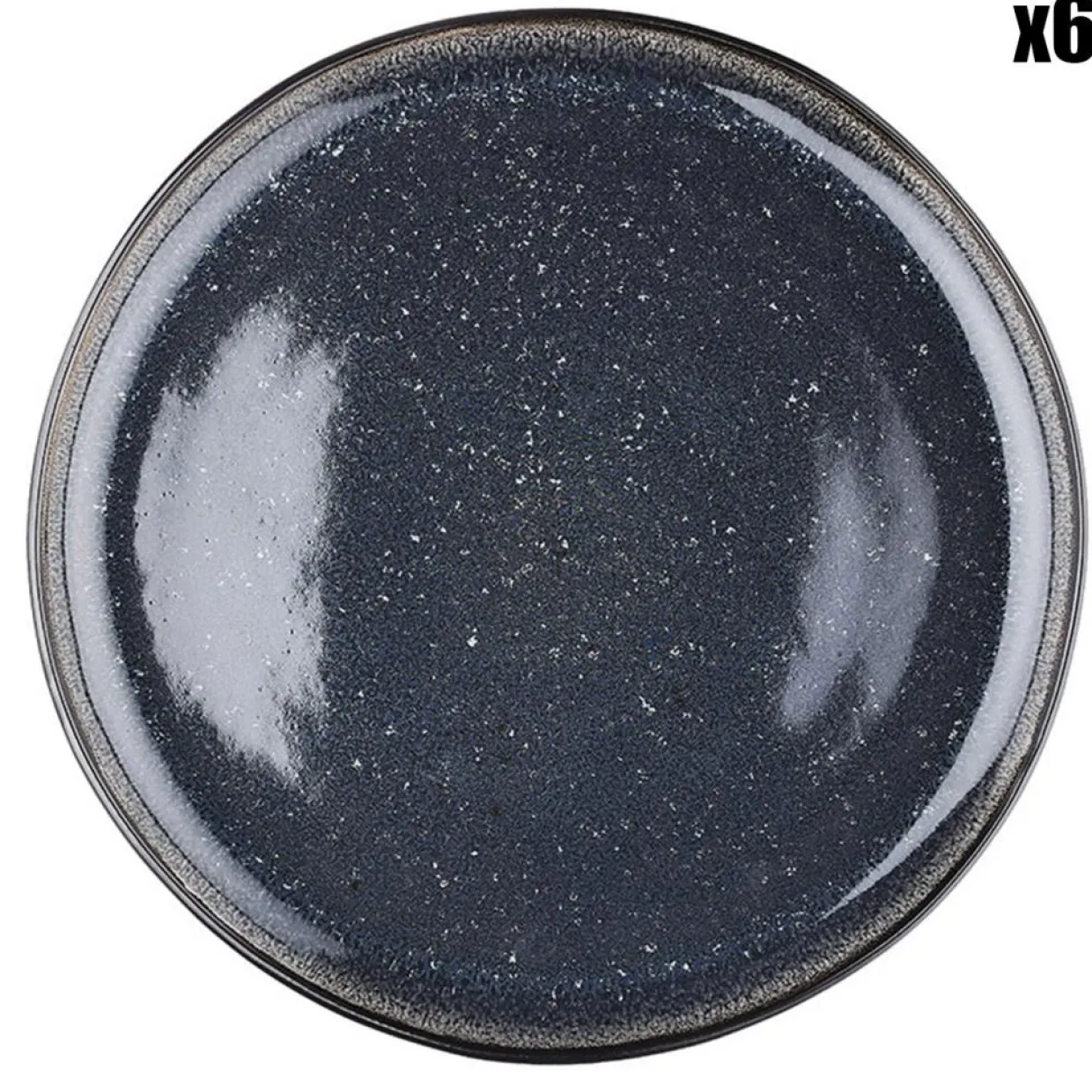 6 Assiettes plates en Grès Iris bleu foncé - D.26 cm-Bjorn Best