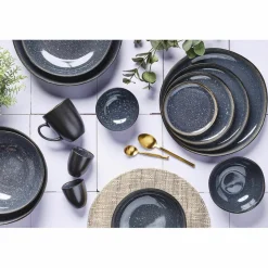 6 Assiettes plates en Grès Iris bleu foncé - D.26 cm-Bjorn Best