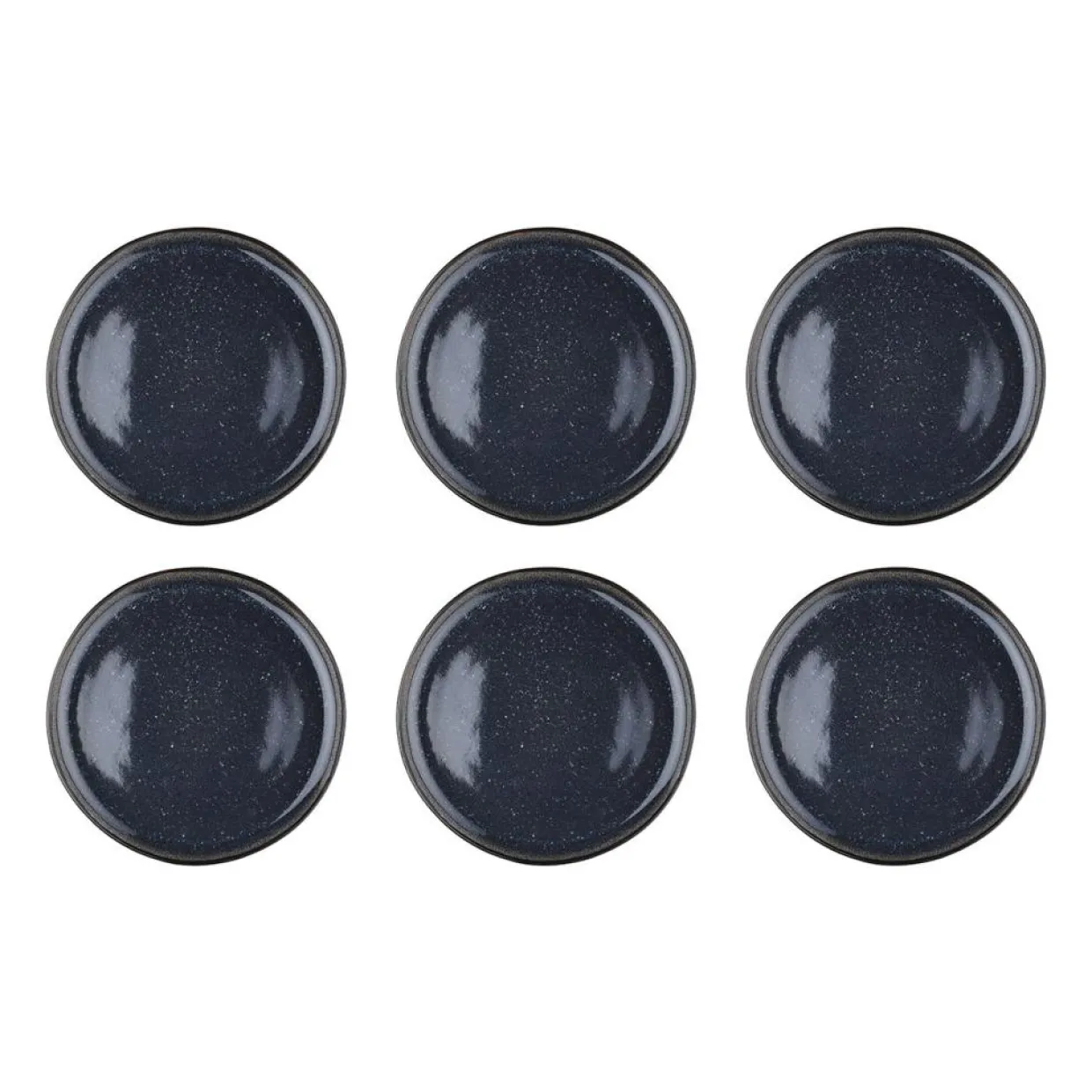 6 Assiettes plates en Grès Iris bleu foncé - D.26 cm-Bjorn Best
