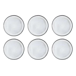 6 Assiettes plates en Grès Iris blanc/ivoire - D.26 cm-Bjorn Discount