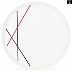 6 Assiettes plates en Porcelaine Bistrot blanches - D.27.5 cm-Fauchon