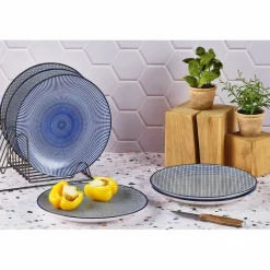 Bjorn Assiettes^6 Assiettes plates Pattern Dark blue bleu foncé - D.26 cm