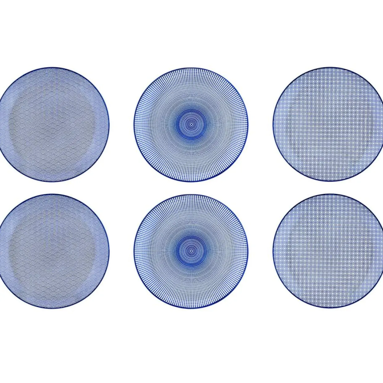 Bjorn Assiettes^6 Assiettes plates Pattern Dark blue bleu foncé - D.26 cm