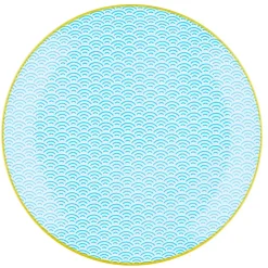 6 Assiettes plates Pattern Color bleu clair/rouge/jaune - D.26 cm-Bjorn