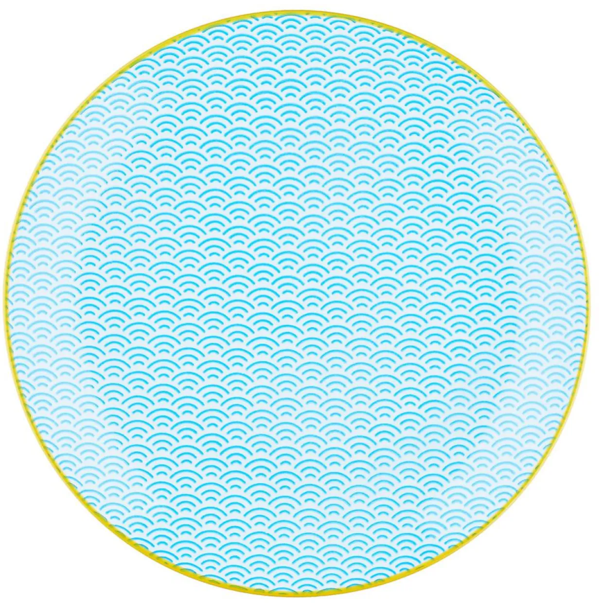 6 Assiettes plates Pattern Color bleu clair/rouge/jaune - D.26 cm-Bjorn