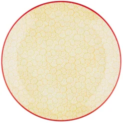 6 Assiettes plates Pattern Color bleu clair/rouge/jaune - D.26 cm-Bjorn