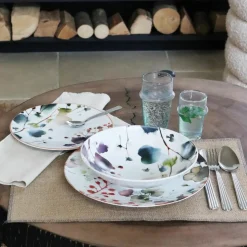 6 Assiettes PlatesAquarelle 27Cm EnPorcelaine-Novastyl Sale