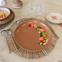 Novastyl Assiettes^6 Assiettes PlatesArita 27Cm En GrèsMarron