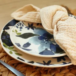 Novastyl Assiettes^6 Assiettes PlatesBleuet 26Cm En Grès