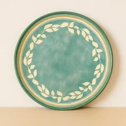 6 Assiettes PlatesCapria 28Cm En FaienceVert-Novastyl Hot