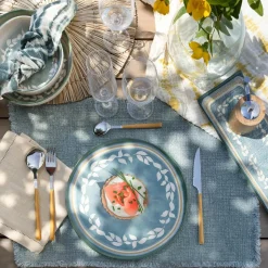 6 Assiettes PlatesCapria 28Cm En FaienceVert-Novastyl Hot