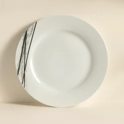 6 Assiettes PlatesCarbone 27Cm EnPorcelaine Blanc-Novastyl Hot