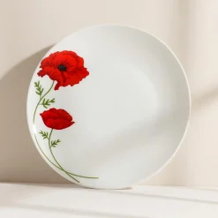 Novastyl Assiettes^6 Assiettes PlatesCoquelicot 27Cm EnPorcelaine