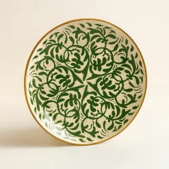 6 Assiettes PlatesHéraclée 27Cm En GrèsDécor Vert-Novastyl Hot