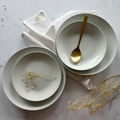 6 Assiettes PlatesMetropolitan 27Cm EnPorcelaine Blanche-Novastyl Best