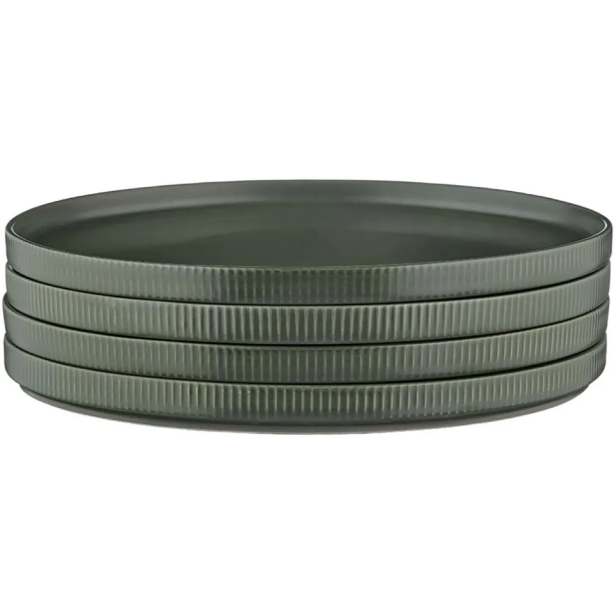 4 Assiettes Scandi vert olive - D.27 cm-Bjorn Outlet