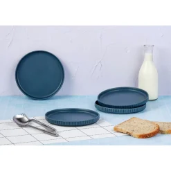 4 Assiettes Scandi bleu marine - D.16 cm-Bjorn Discount
