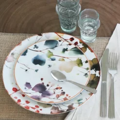 6 AssiettesDessert Aquarelle 20CmEn Porcelaine-Novastyl Best