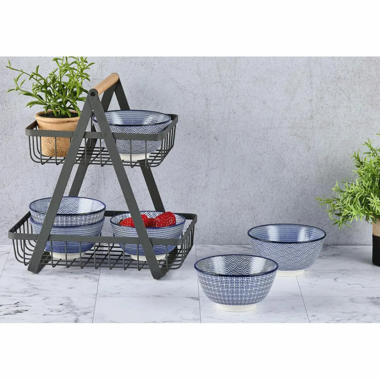 6 Bols apéritif Pattern Dark blue bleu foncé - D.12 cm-Bjorn Best