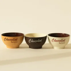 Novastyl Bols^6 Bols ChocolatSuisse 14Cm En Grès 3Couleurs Assorties