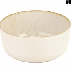 6 Bols en Grès Baltic Luna moutarde - D.14.5 cm-Cosy Trendy New