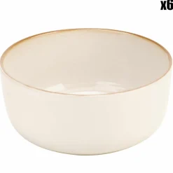 Cosy Trendy Bols^6 Bols en Grès Baltic Vanilla blanc - D.14.5 cm
