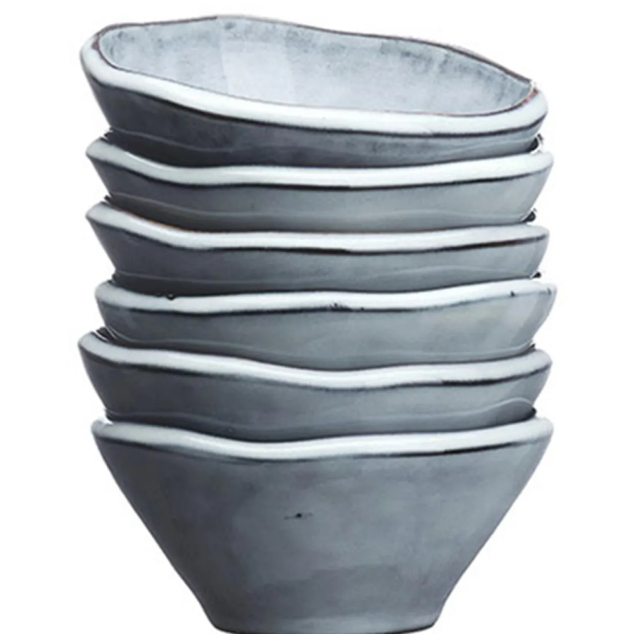 6 Bols en Grès Cloud gris clair - 20 cl-Bjorn Online