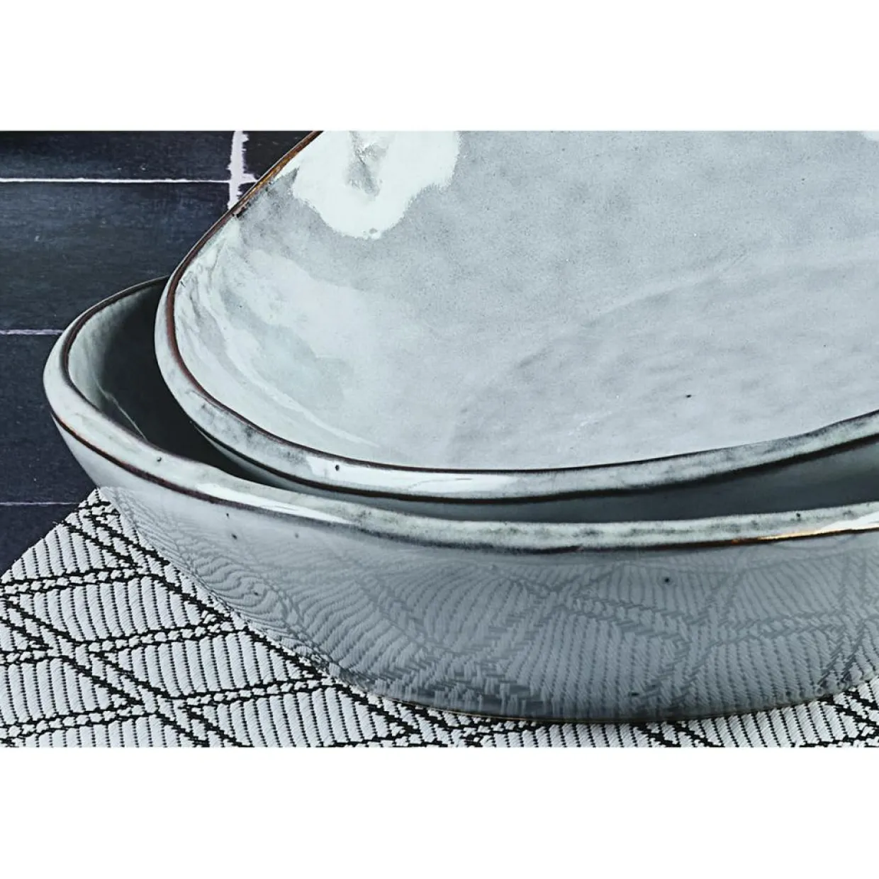 6 Bols en Grès Cloud gris clair - 75 cl-Bjorn Discount