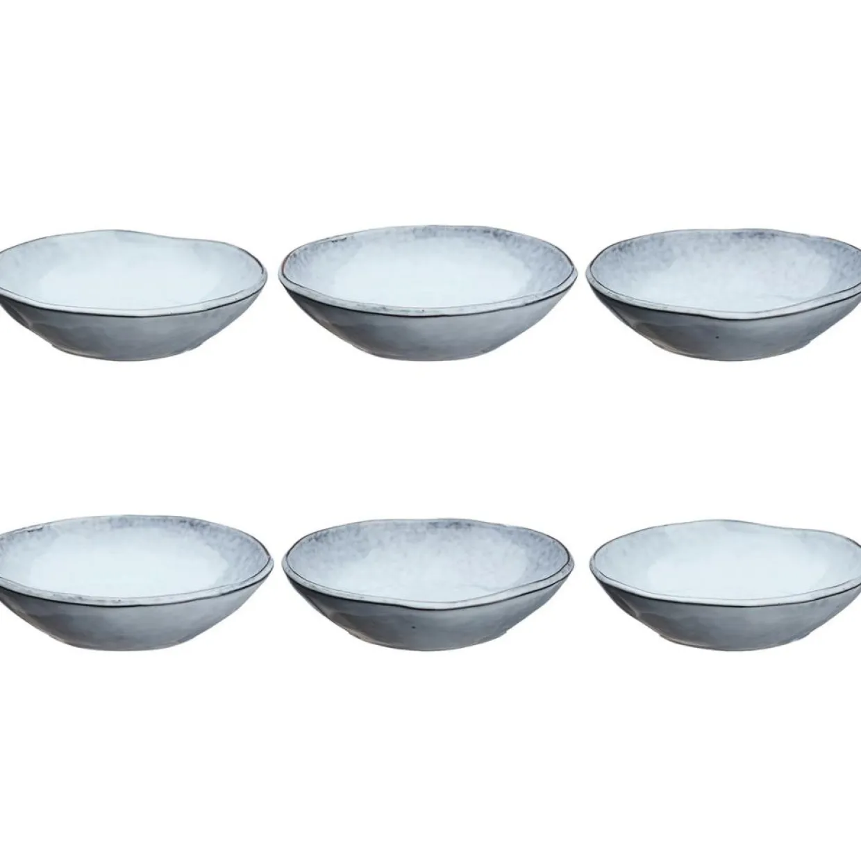 6 Bols en Grès Cloud gris clair - 75 cl-Bjorn Discount