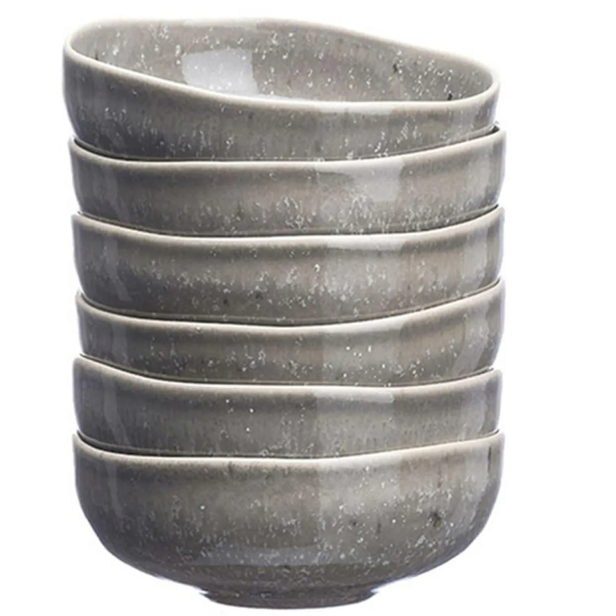 6 Bols en Grès Stellar gris/anthracite - 25 cl-Bjorn New