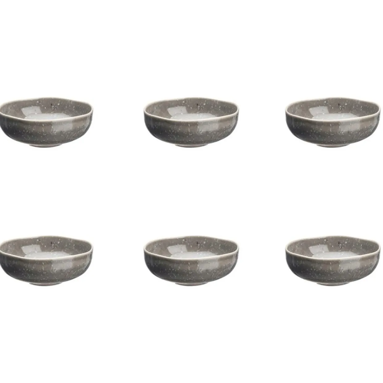 6 Bols en Grès Stellar gris/anthracite - 25 cl-Bjorn New