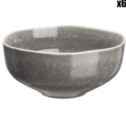 6 Bols en Grès Stellar gris/anthracite - 70 cl-Bjorn Outlet