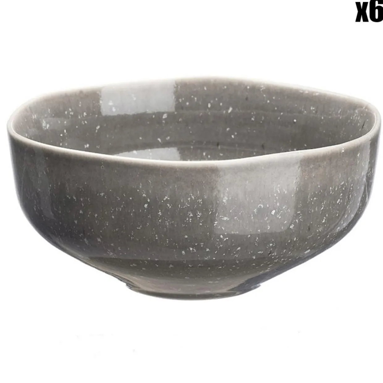 6 Bols en Grès Stellar gris/anthracite - 70 cl-Bjorn Outlet