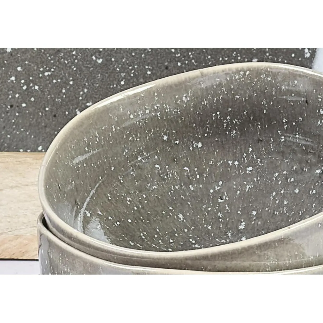 6 Bols en Grès Stellar gris/anthracite - 70 cl-Bjorn Outlet