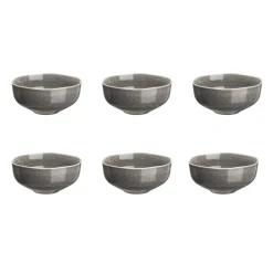 6 Bols en Grès Stellar gris/anthracite - 70 cl-Bjorn Outlet