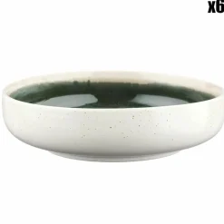 6 Bols Oxygen gris/vert bouteille/beige - D.22 cm-Bjorn Online